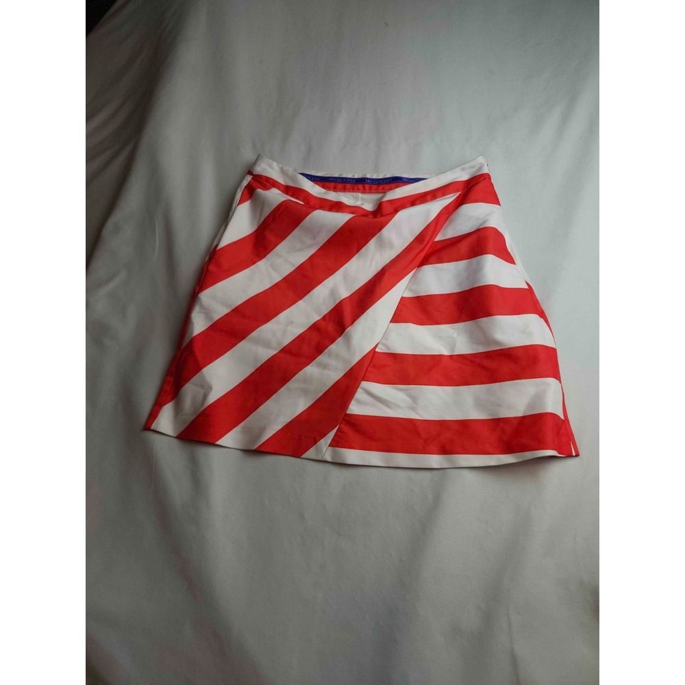 VK Sport Skirt Womens 4 Red White Striped Athletic Golf Tennis Skort Outdoors